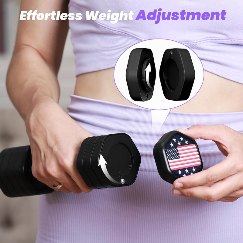 Zempox Adjustable Dumbbell Set of 2, 4 in 1 Hand Weights for Women at Home, 5 lb Weights Dumbbells set of 2, Each 2lb 3lb 4lb 5lb with TPU Soft Rubber Handle for Home Gym Exercise Training - Image 4